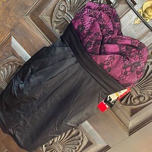 sexy silk strapless mini dress